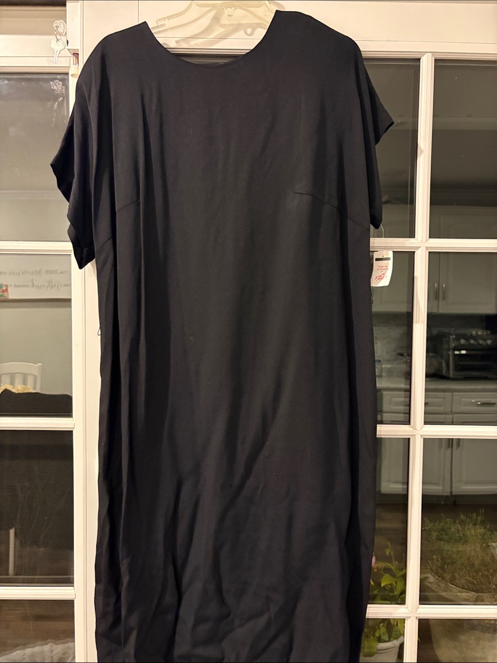 Women's Black Short-Sleeve Tee Dress